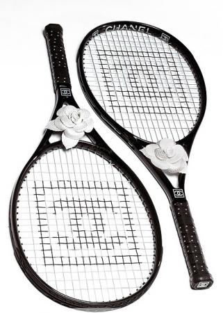 Chanel Black & Tan Carbon Fiber Sportline Tennis Racket & Cover  Q6A0YB560B000